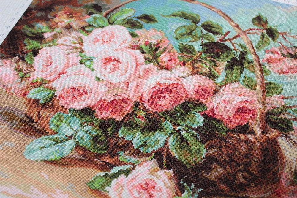Basket of Roses B547L Counted Cross-Stitch Kit