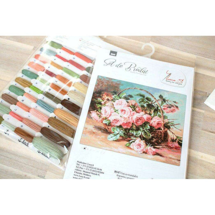Basket of Roses B547L Counted Cross-Stitch Kit