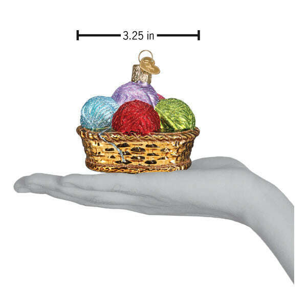 Old World Christmas Basket of Yarn Blown Glass Ornament