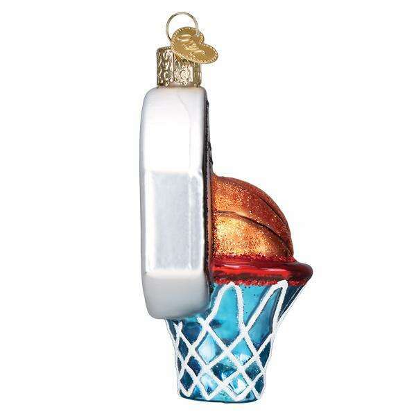 Old World Christmas Basketball Hoop Blown Glass Ornament