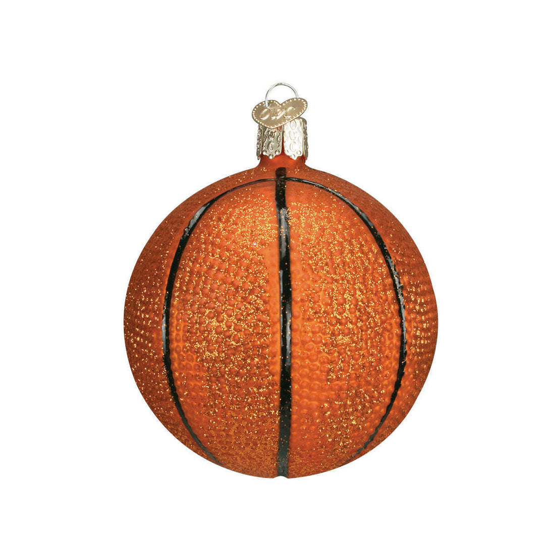 Old World Christmas Basketball Blown Glass Ornament