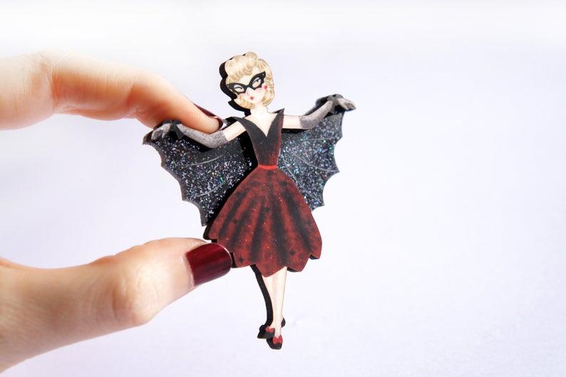 Bat Woman Brooch by LaliBlue - Quirks!