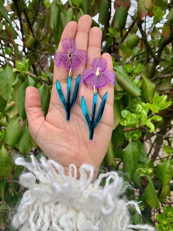 Irises Acrylic Statement Earrings