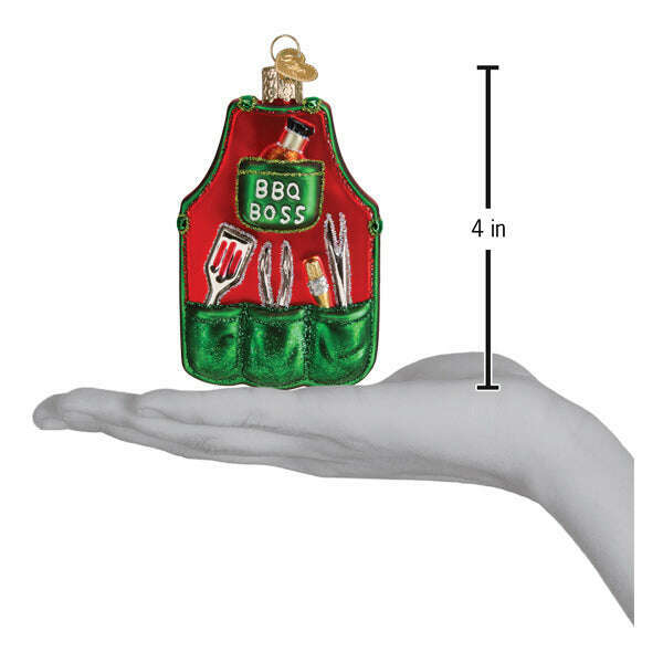 Old World Christmas BBQ Apron Blown Glass Ornament