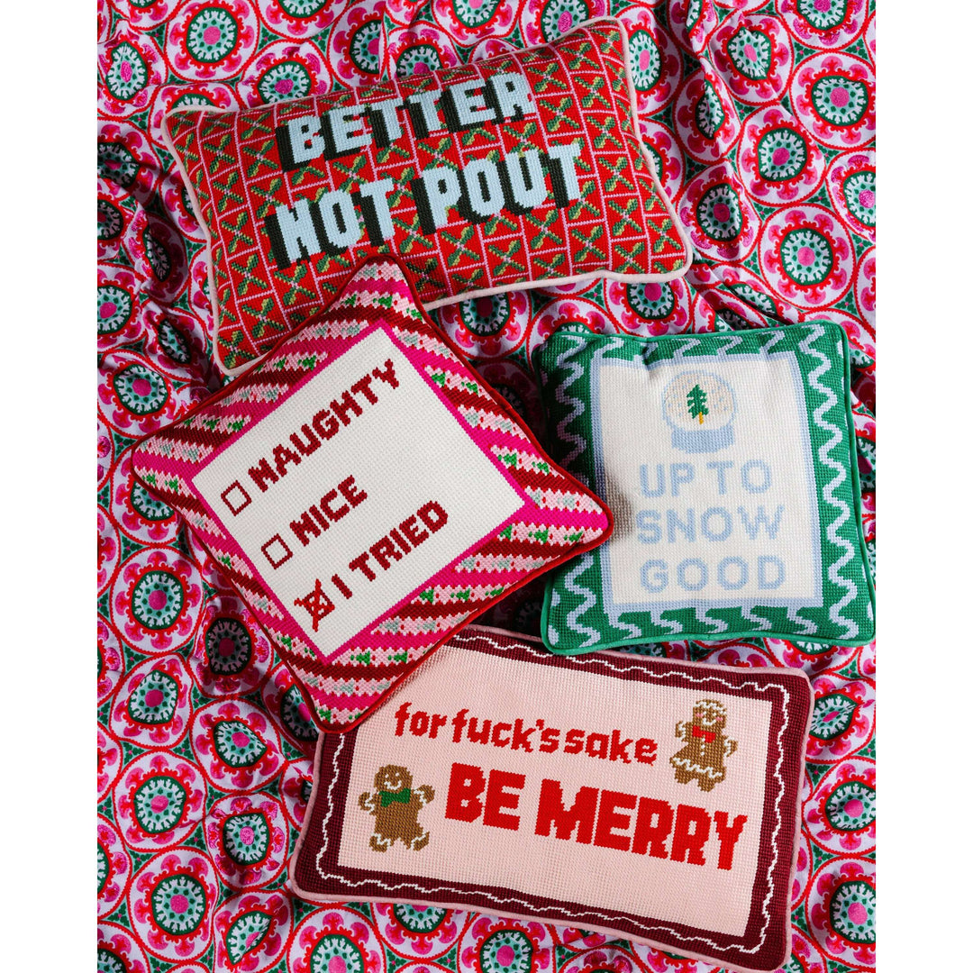 Be Merry Needlepoint Pillow