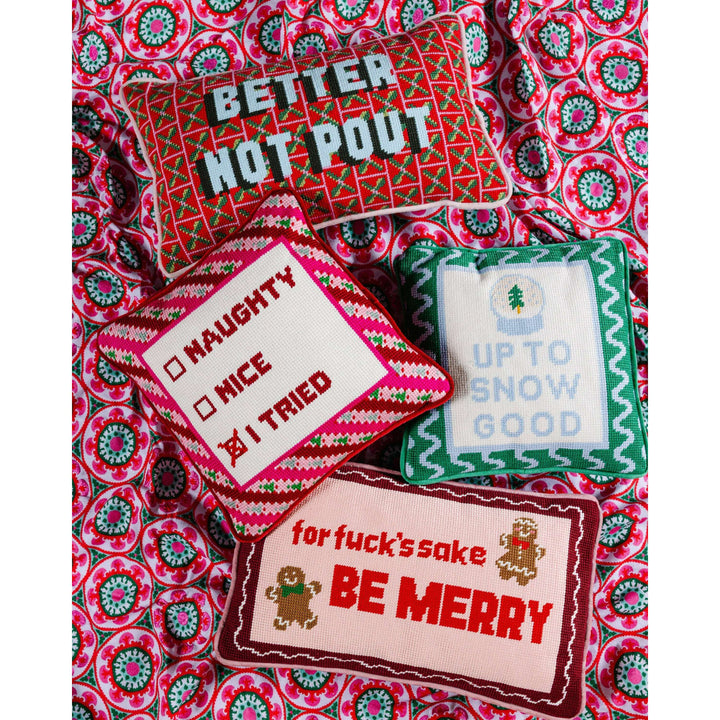 Be Merry Needlepoint Pillow