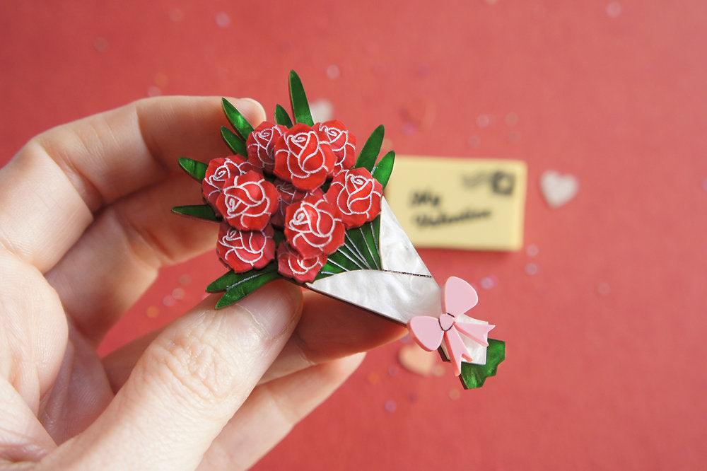 Be Mine Valentine Double Brooch by Laliblue - Quirks!