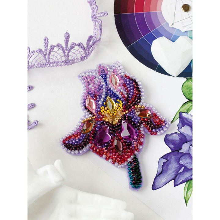 Bead Embroidery Decoration Kit Amethyst iris AD-200