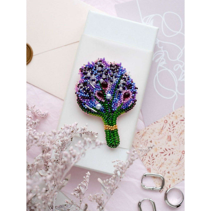 Bead Embroidery Decoration Kit Lavender AD-074