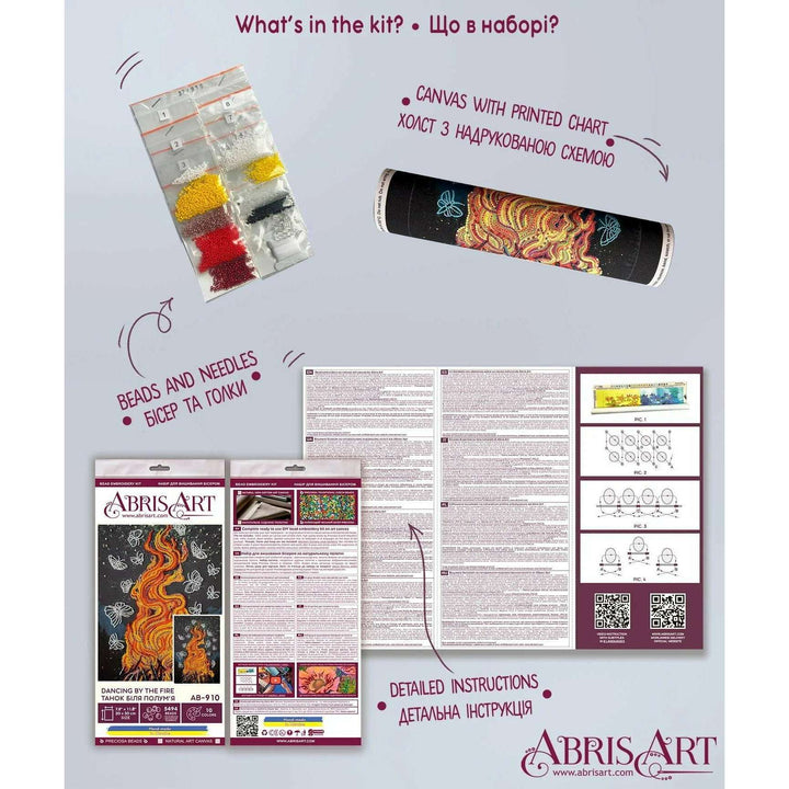 Bead Embroidery Kit - Dancing around the campfire