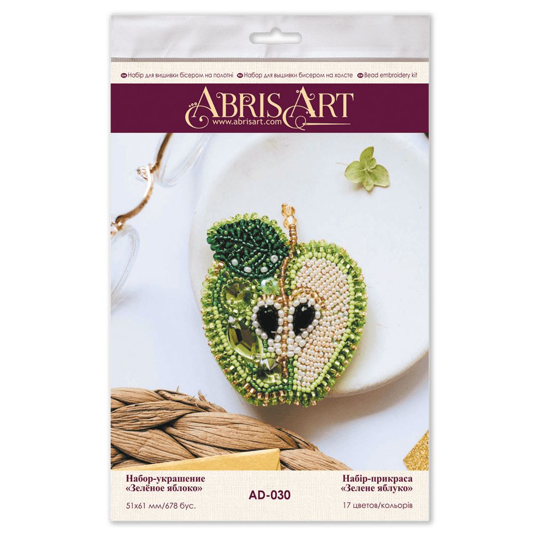 Bead Embroidery kit - Decoration Green apple AD-030
