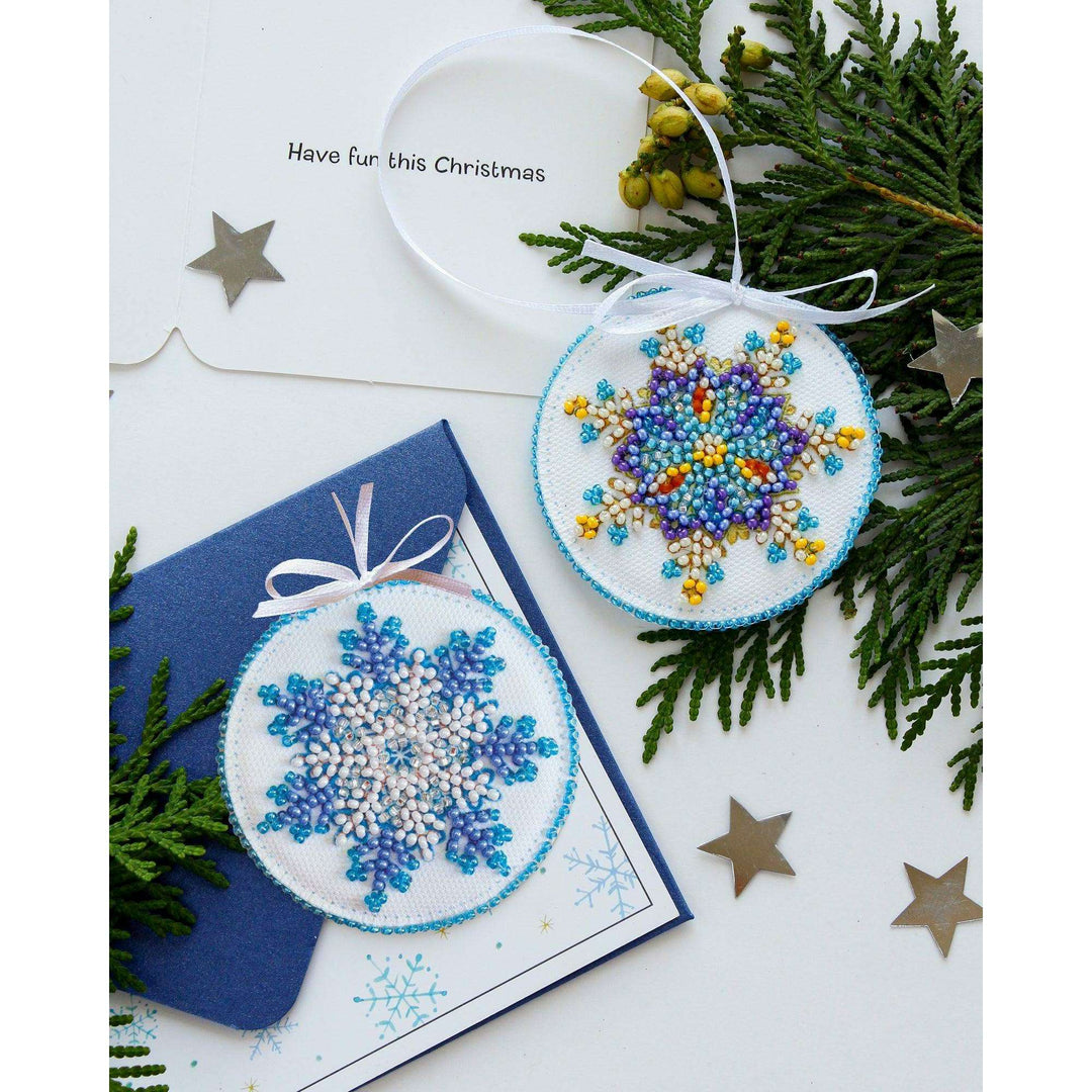 Bead Embroidery kit - Decoration Small snowflake ABT-015