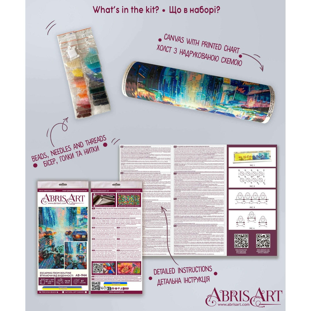Bead Embroidery Kit - Escaping from routine AB-944