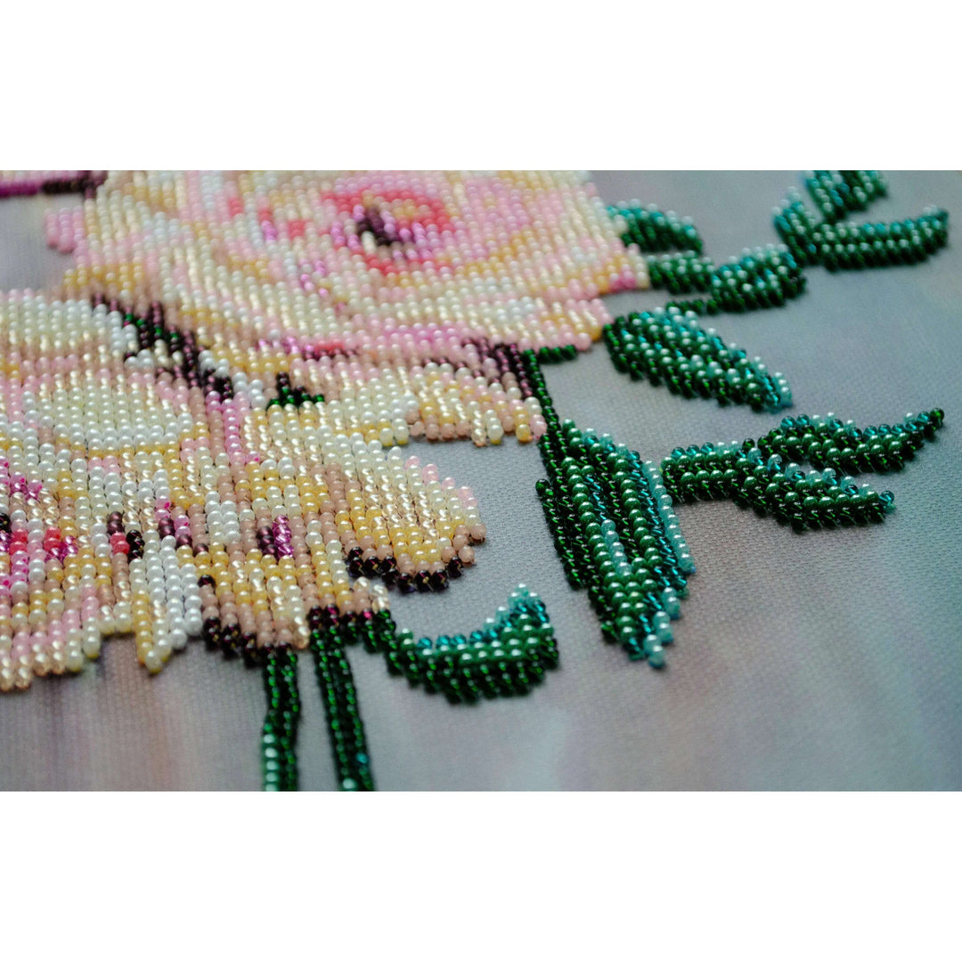 Bead Embroidery Kit - Gentle roses