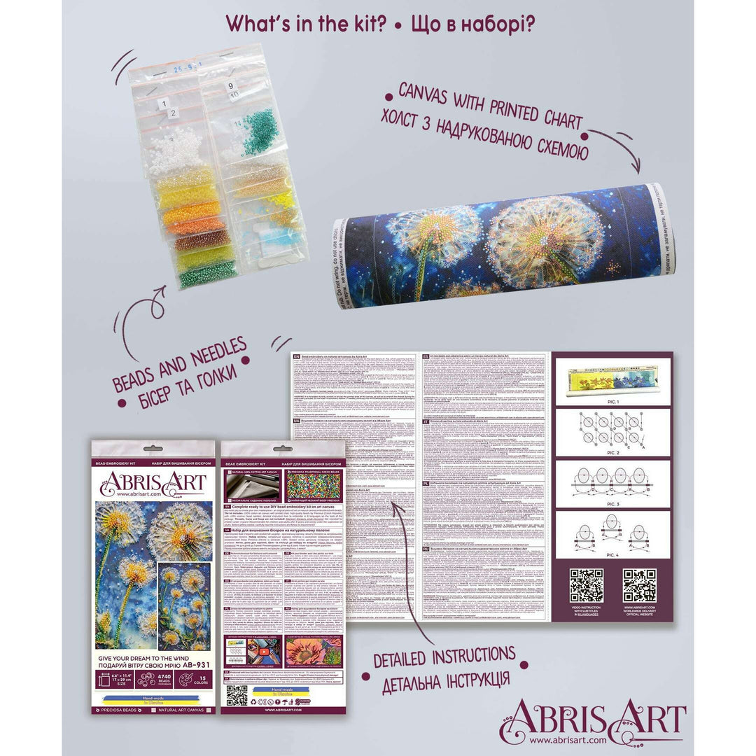 Bead Embroidery Kit - Give your dream to the wind AB-931