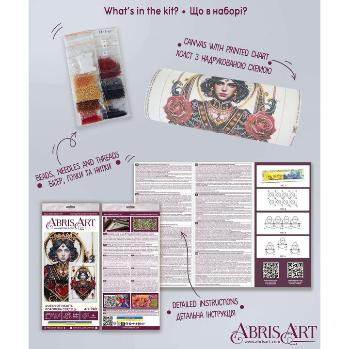 Bead Embroidery Kit - Queen of hearts AB-940