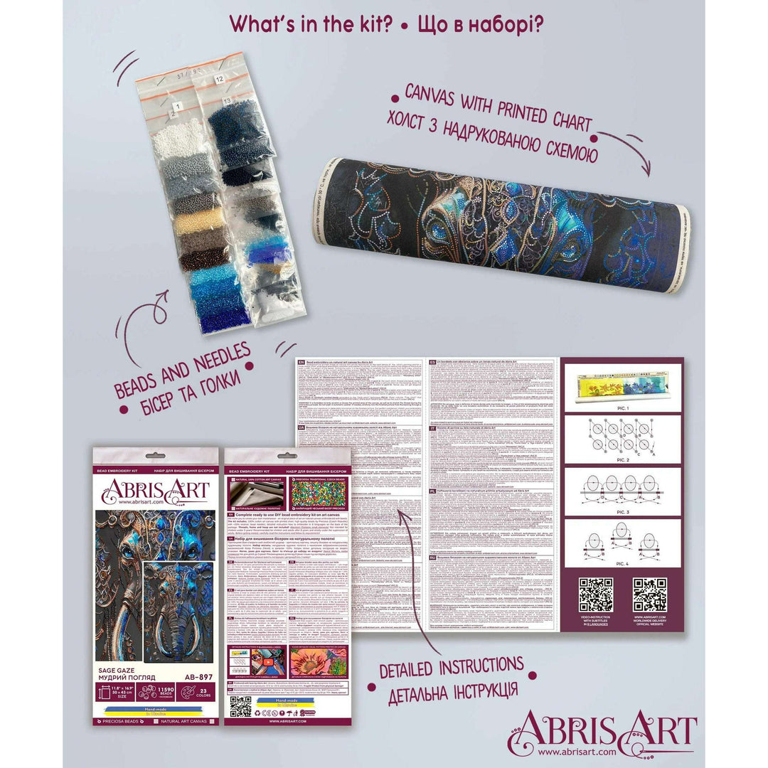 Bead Embroidery Kit - Sage gaze