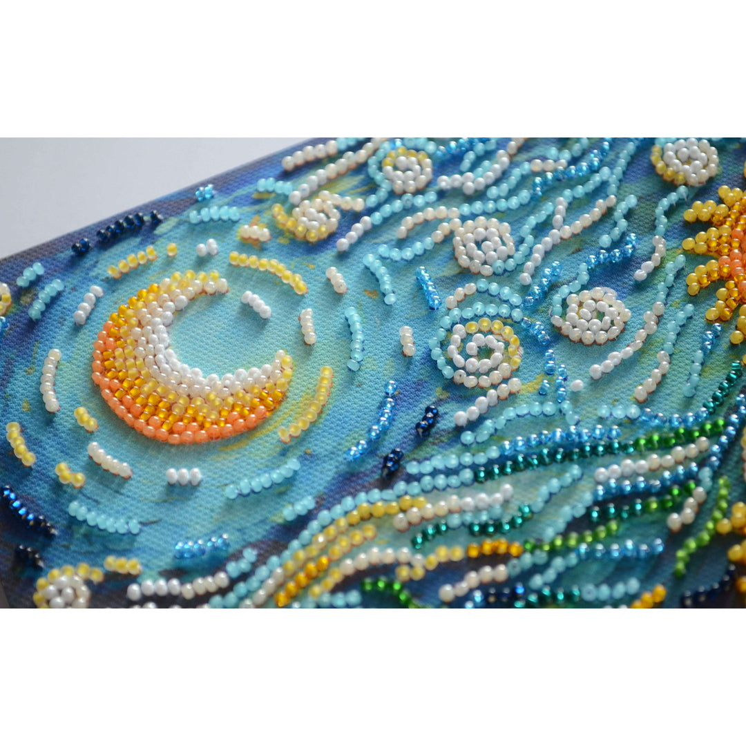 Bead embroidery kit - Sunflowers in night's embrace AMB-111