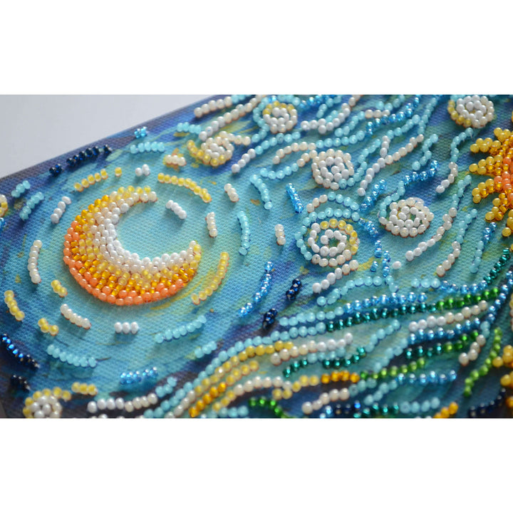 Bead embroidery kit - Sunflowers in night's embrace AMB-111