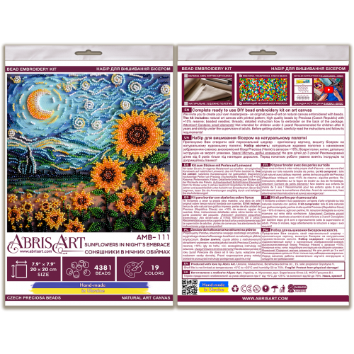 Bead embroidery kit - Sunflowers in night's embrace AMB-111