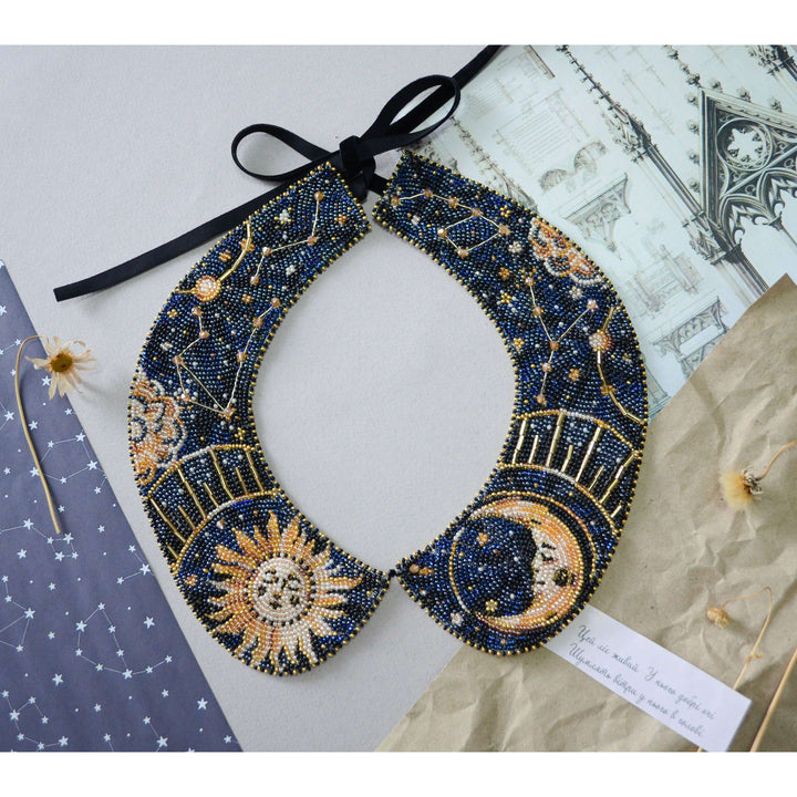 Bead Embroidery Kit. Decoration - Collar Galactic beauty