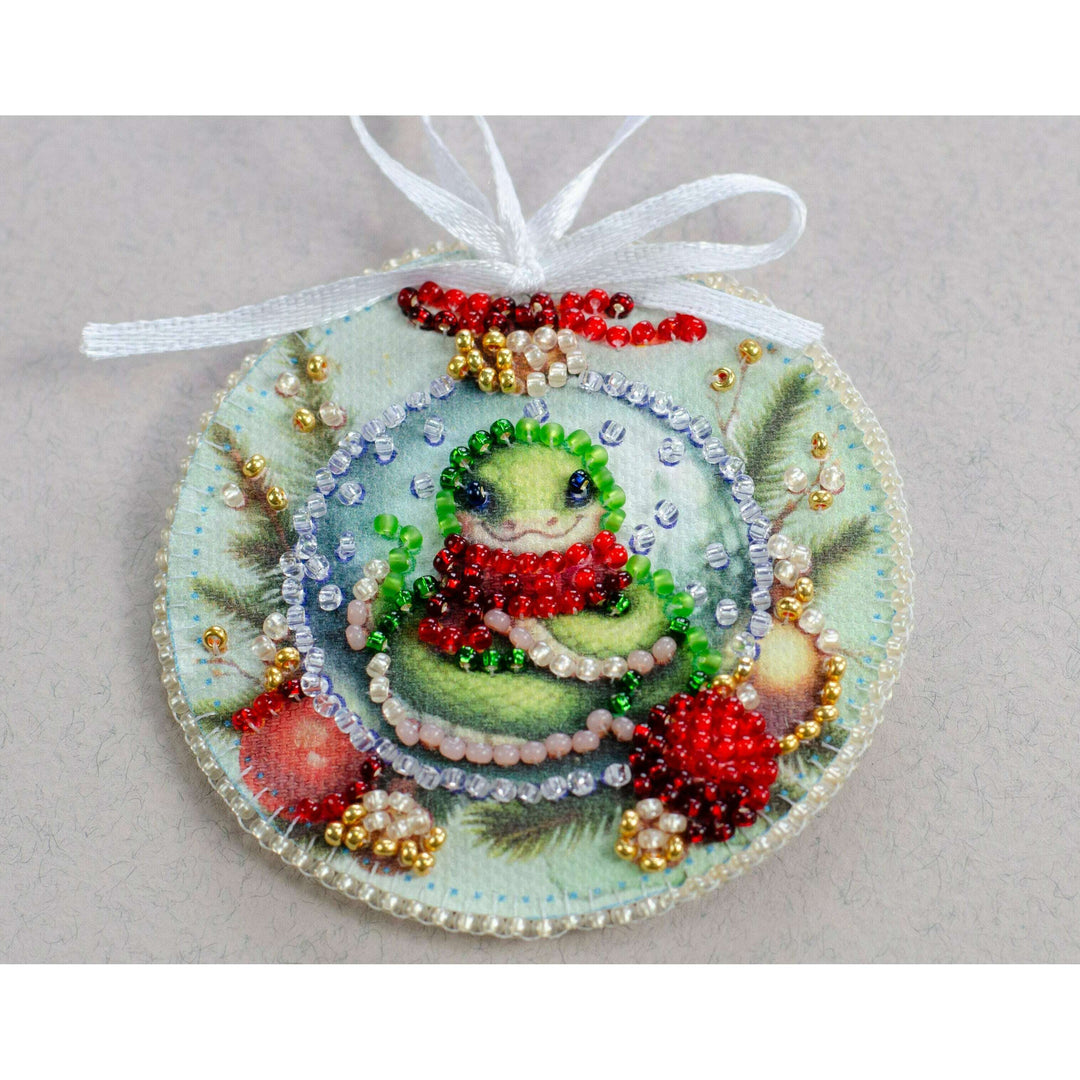 Bead Embroidery Kit Decoration - Festive snake ABT-028