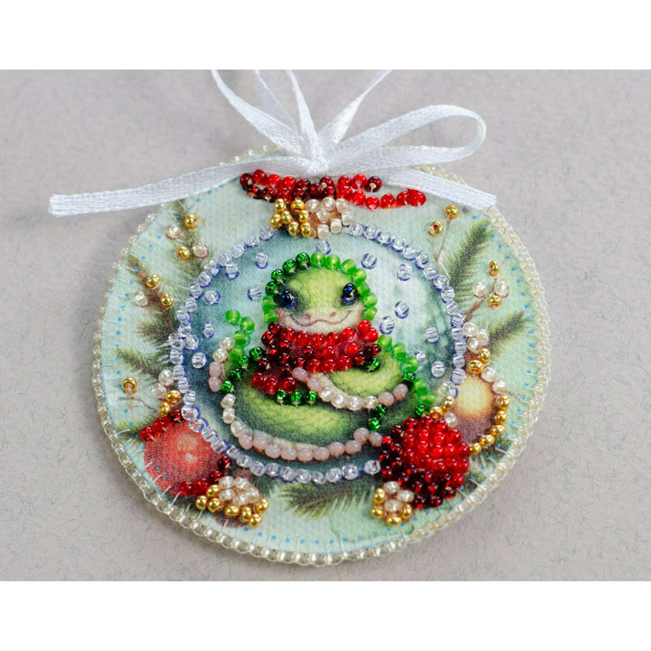 Bead Embroidery Kit Decoration - Festive snake ABT-028