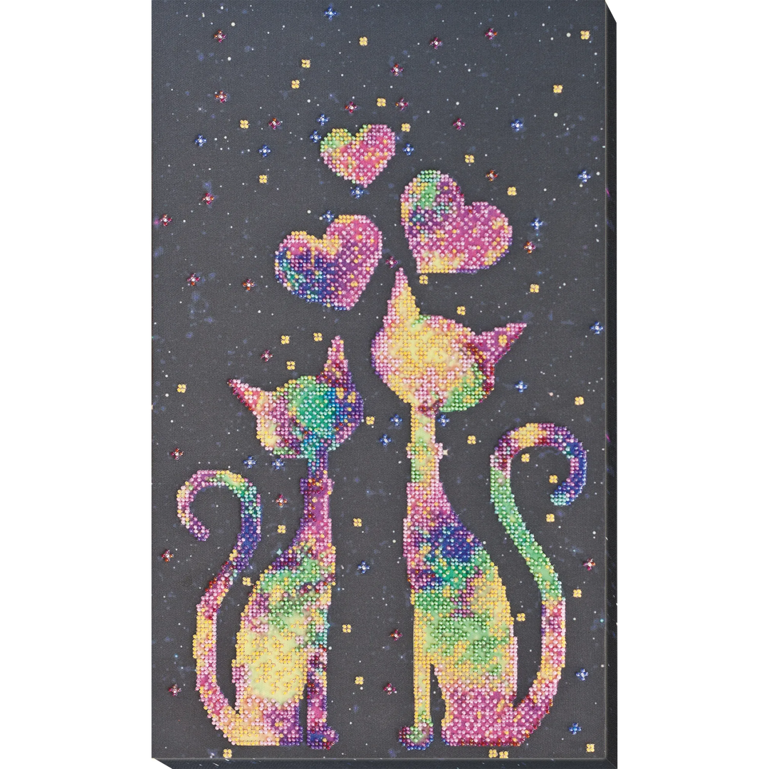 Bead Embroidery Kit Kittens' purrings AB-744