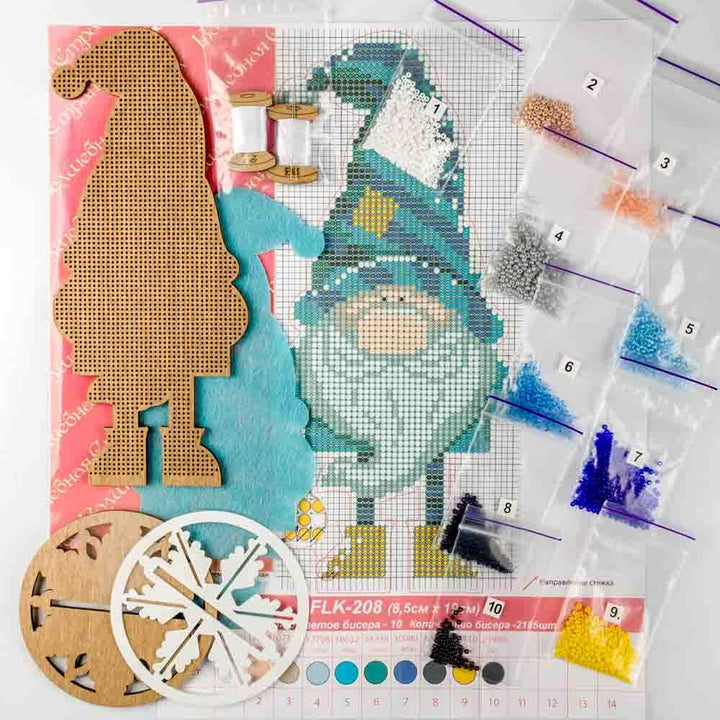 Bead embroidery kit on wood FLK-208