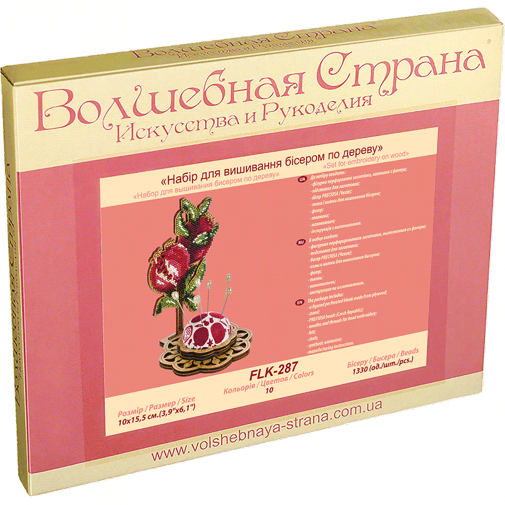 Bead embroidery kit on wood FLK-287
