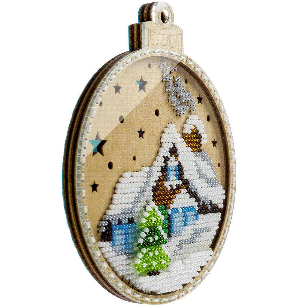 Bead embroidery kit on wood FLK-366