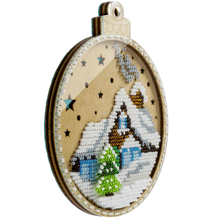 Bead embroidery kit on wood FLK-366