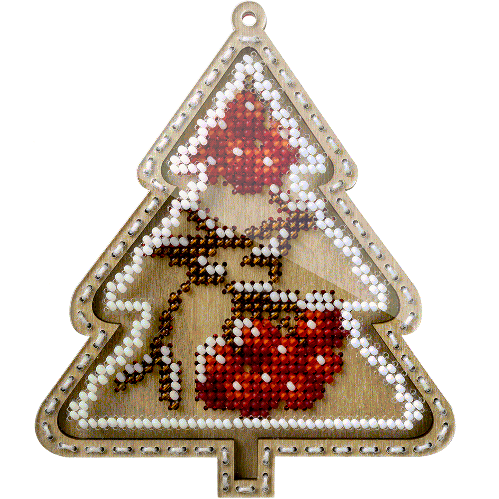 Bead embroidery kit on wood FLK-374