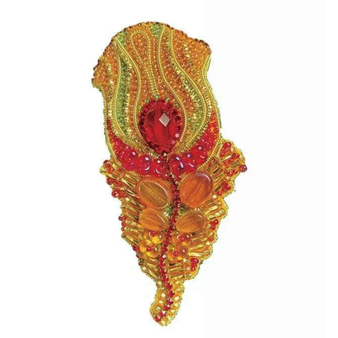 Beadwork kit for creating brooch Crystal Art "Symbol of happiness" BP-361C