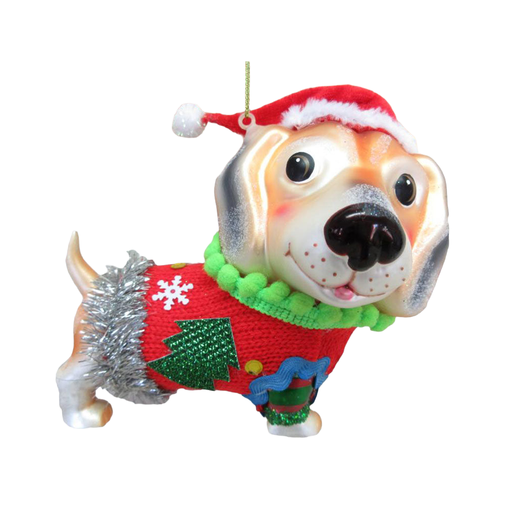 Beagle in Sweater Outfit Ornament by December Diamonds