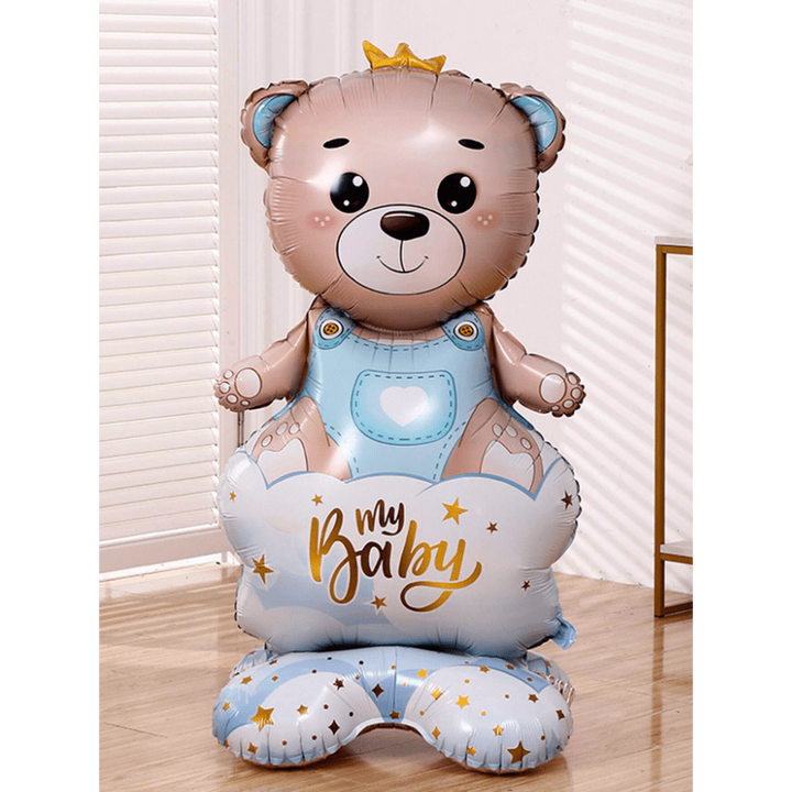Bear with a Crown Boy. Standing Foil Balloon Decoration F07M1-2