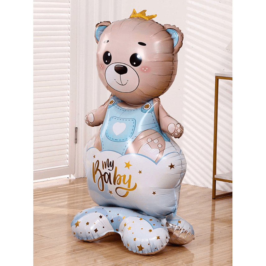 Bear with a Crown Boy. Standing Foil Balloon Decoration F07M1-2