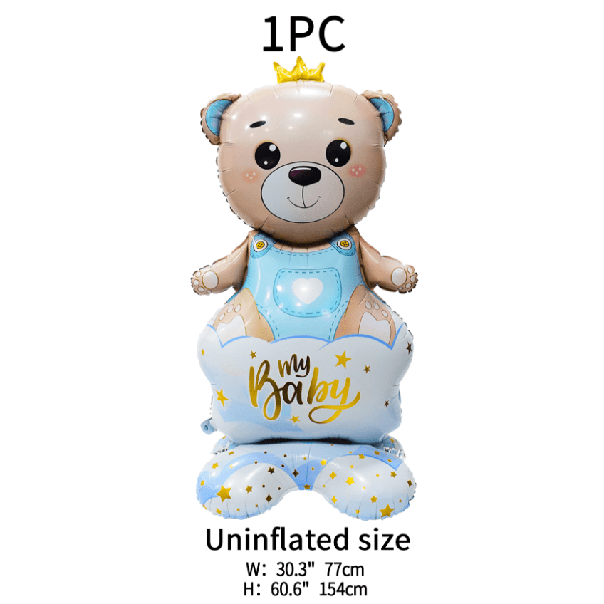 Bear with a Crown Boy. Standing Foil Balloon Decoration F07M1-2