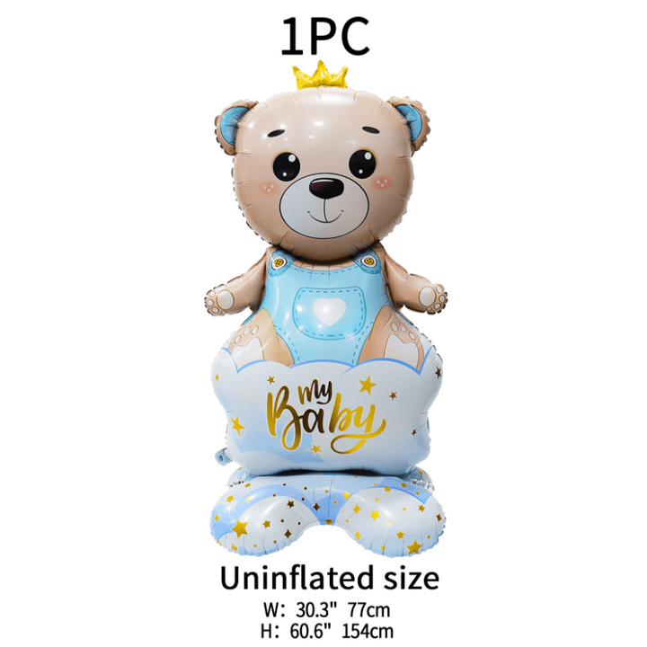 Bear with a Crown Boy. Standing Foil Balloon Decoration F07M1-2