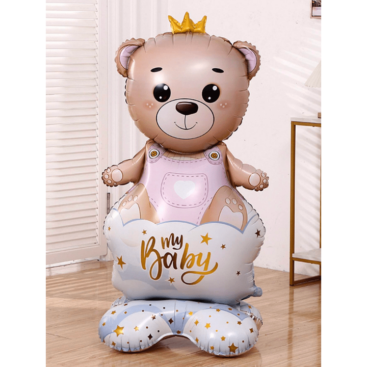 Bear with a Crown Girl. Standing Foil Balloon Decoration F07M1-3
