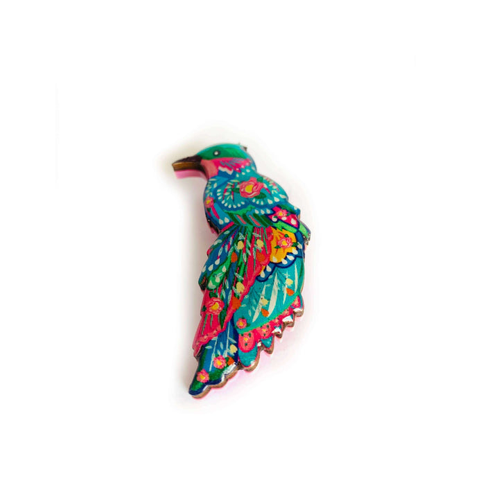 Beautiful Illustrated Bird Brooch by Rosie Rose Parker
