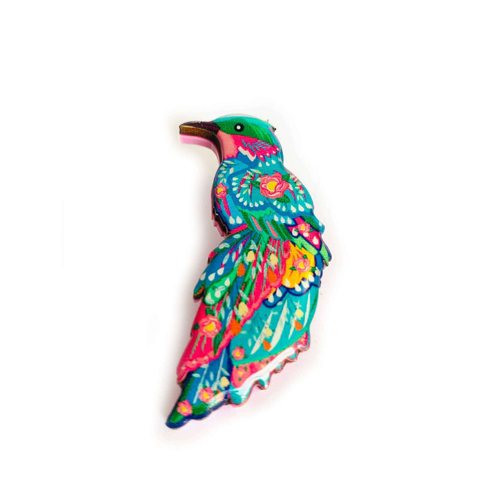 Beautiful Illustrated Bird Brooch by Rosie Rose Parker