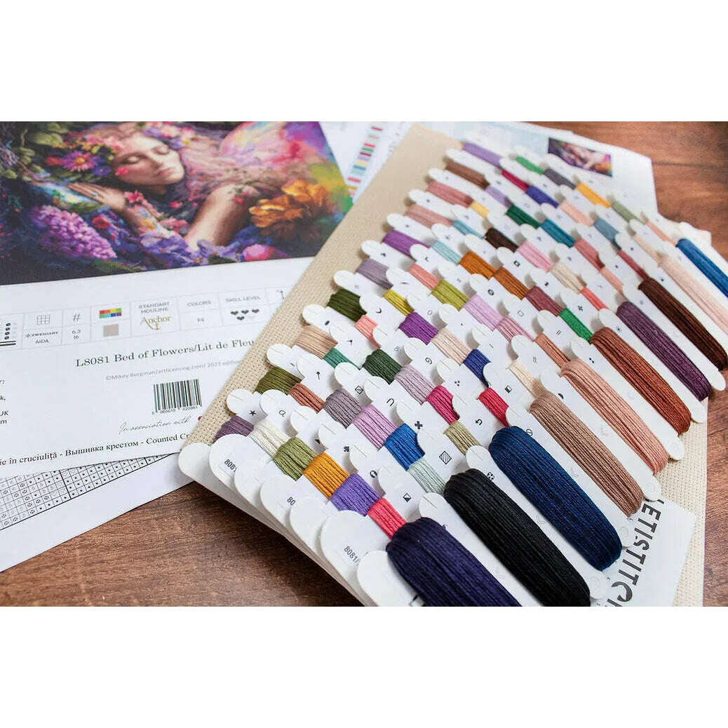 Bed of Flowers  L8081 Counted Cross Stitch Kit