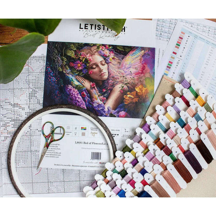 Bed of Flowers  L8081 Counted Cross Stitch Kit