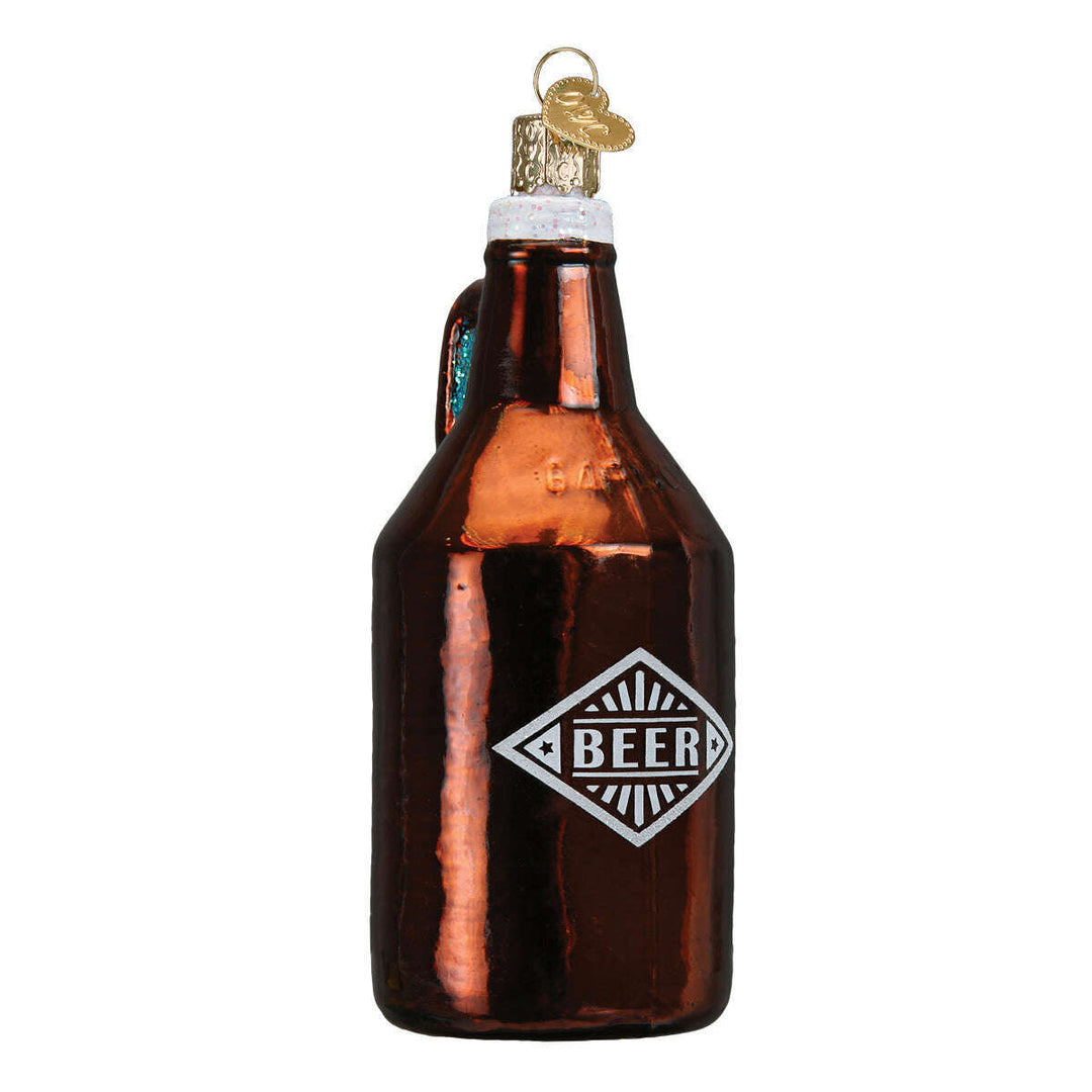 Old World Christmas Beer Growler Blown Glass Ornament