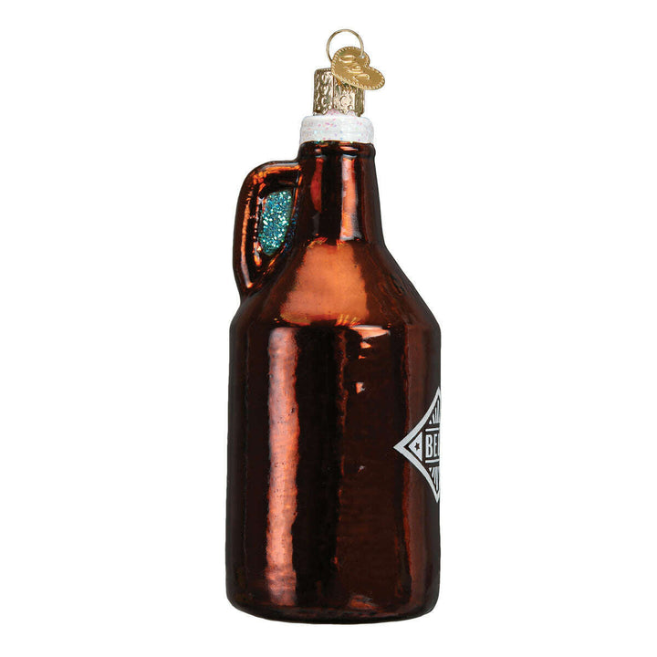 Old World Christmas Beer Growler Blown Glass Ornament