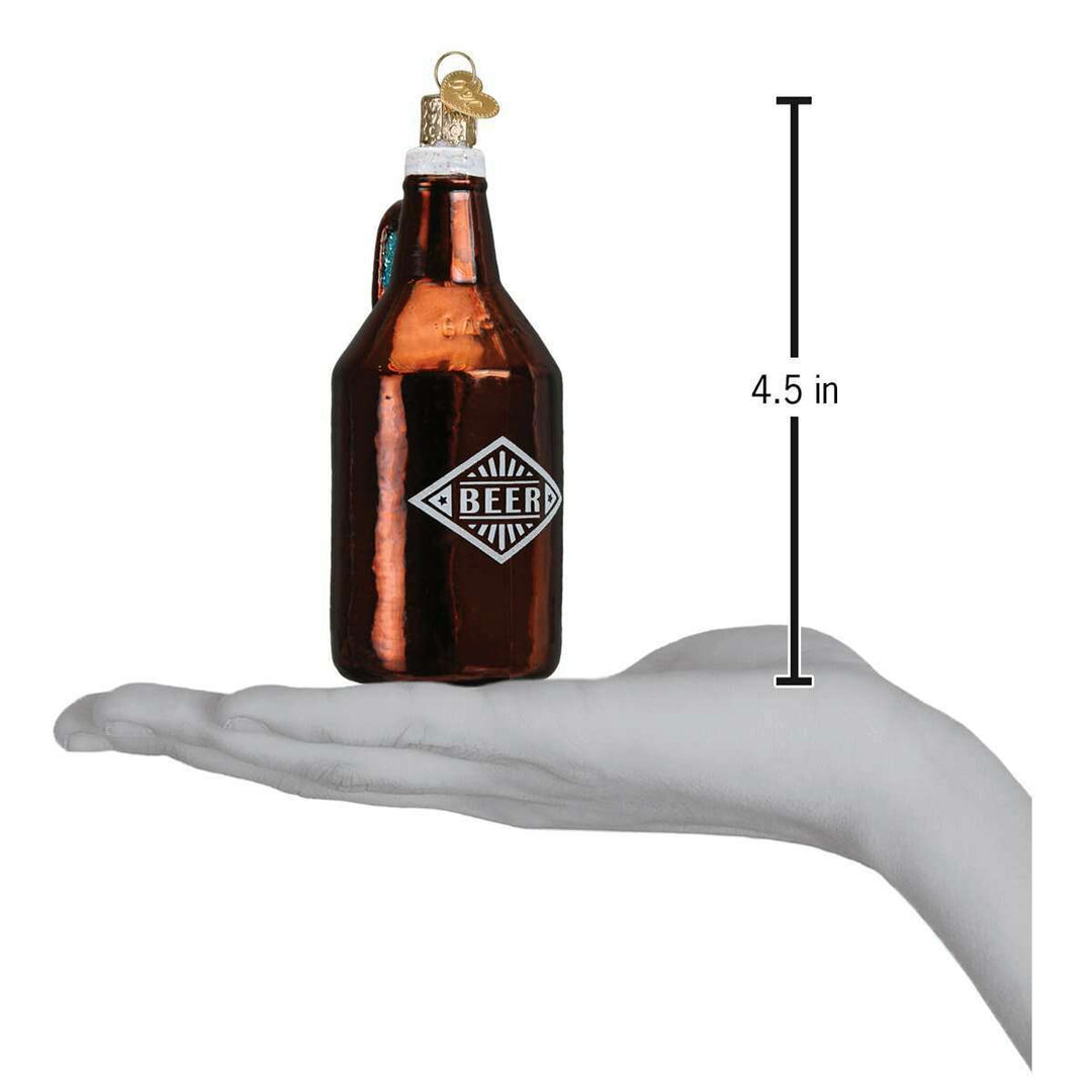 Old World Christmas Beer Growler Blown Glass Ornament