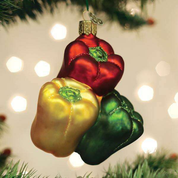 Old World Christmas Bell Peppers Blown Glass Ornament