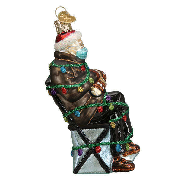 Old World Christmas Bernie Sanders Mitten Meme Blown Glass Ornament
