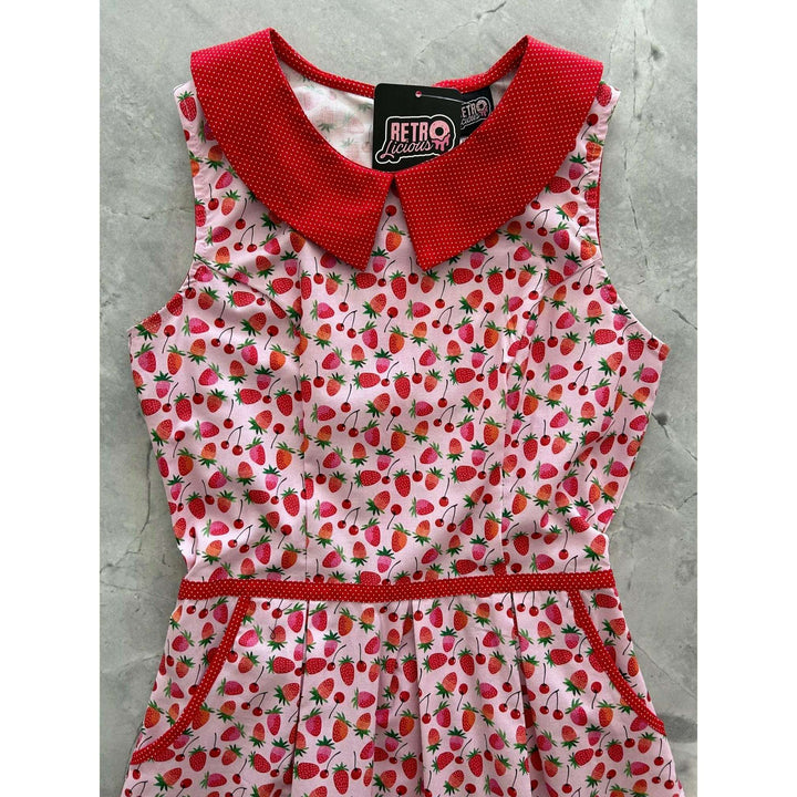 Berry Cherry Collared Dress - Medium only